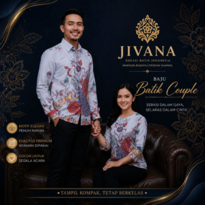 Batik Couple Premium Modern Jivana Kirana | Kemeja Batik Pria & Blouse Wanita Elegan